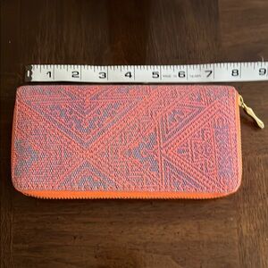 Orange and Gray Patterned Wallet
